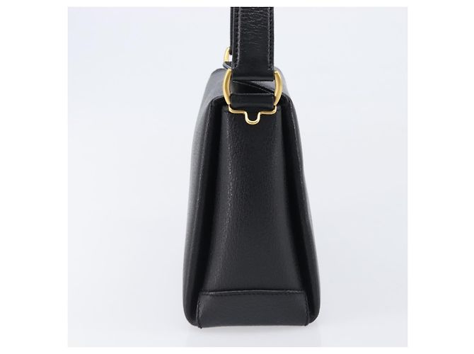 Borsa a mano GUCCI Bamboo in pelle nera e oro 000 926 0175 Auth ep15867A Nero D'oro - vista 5
