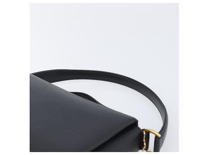 Borsa a mano GUCCI Bamboo in pelle nera e oro 000 926 0175 Auth ep15867A Nero D'oro - vista 8
