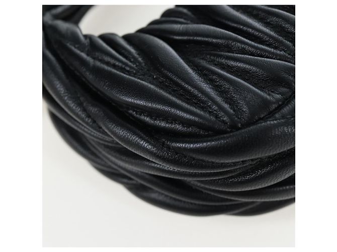 Borsa Hobo Miu Miu Matelassé in pelle 2way Nero Tono Oro Auth 167609SAM - vista 18