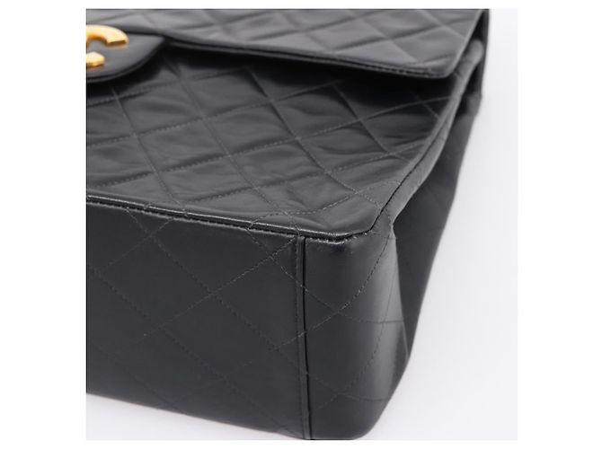 CHANEL Matelasse Big Matelasse 34 Borsa a Tracolla Lamb Skin Black CC Auth mr2970SAV Nero - vista 10