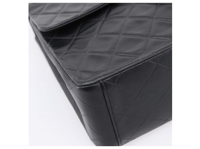 CHANEL Matelasse Big Matelasse 34 Borsa a Tracolla Lamb Skin Black CC Auth mr2970SAV Nero - vista 11