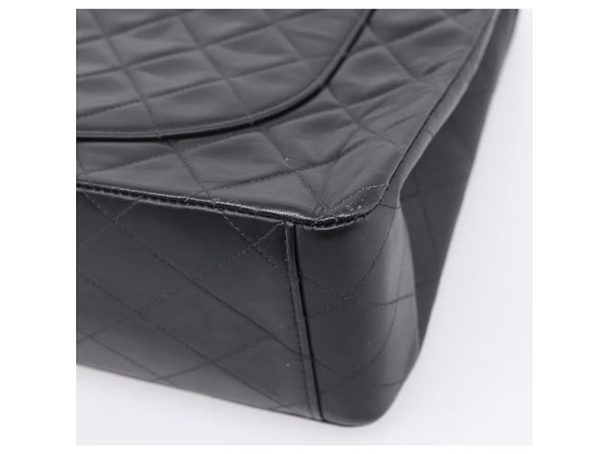 CHANEL Matelasse Big Matelasse 34 Borsa a Tracolla Lamb Skin Black CC Auth mr2970SAV Nero - vista 12