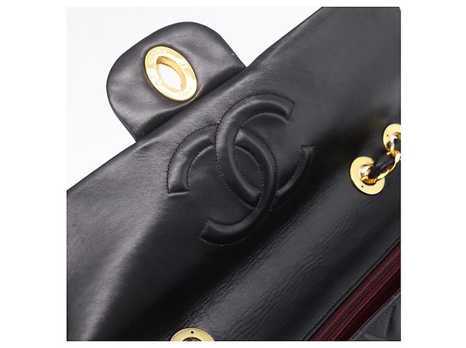 CHANEL Matelasse Big Matelasse 34 Borsa a Tracolla Lamb Skin Black CC Auth mr2970SAV Nero - vista 16