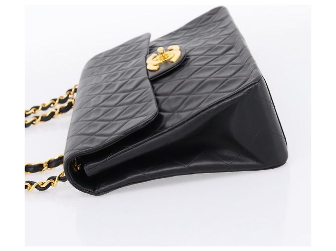 CHANEL Matelasse Big Matelasse 34 Borsa a Tracolla Lamb Skin Black CC Auth mr2970SAV Nero - vista 4