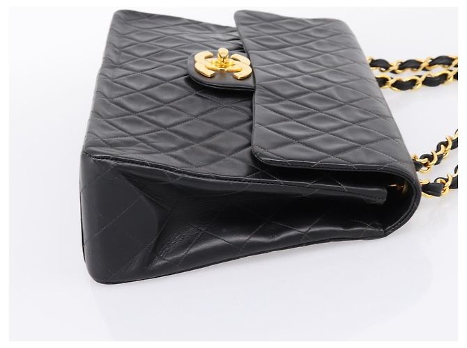 CHANEL Matelasse Big Matelasse 34 Borsa a Tracolla Lamb Skin Black CC Auth mr2970SAV Nero - vista 5