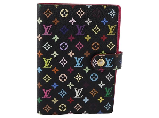 LOUIS VUITTON Monogram Multicolor Agenda PM Cover Black R21076 Auth 206303A Nero - vista 13