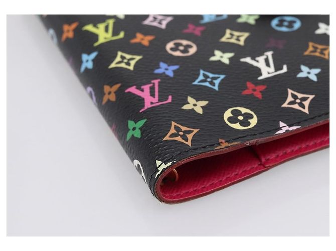 LOUIS VUITTON Monogram Multicolor Agenda PM Cover Black R21076 Auth 206303A Nero - vista 14