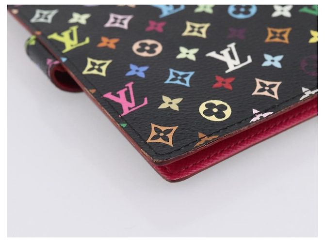 LOUIS VUITTON Monogram Multicolor Agenda PM Cover Black R21076 Auth 206303A Nero - vista 16