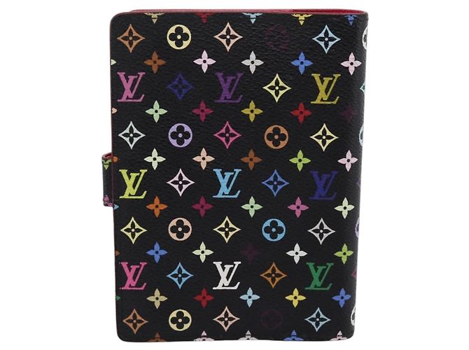 LOUIS VUITTON Monogram Multicolor Agenda PM Cover Black R21076 Auth 206303A Nero - vista 2