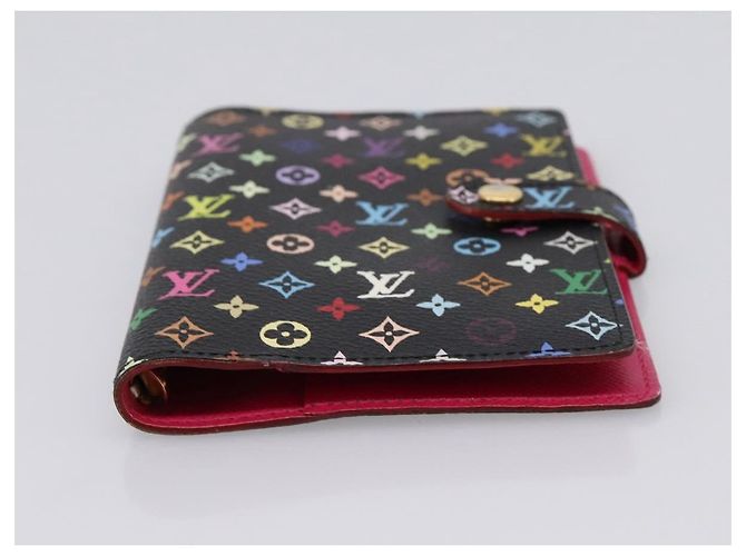 LOUIS VUITTON Monogram Multicolor Agenda PM Cover Black R21076 Auth 206303A Nero - vista 6