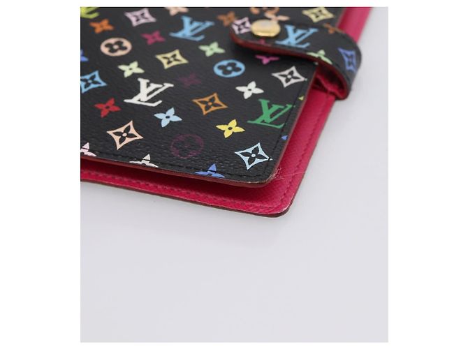 LOUIS VUITTON Monogram Multicolor Agenda PM Cover Black R21076 Auth 206303A Nero - vista 7