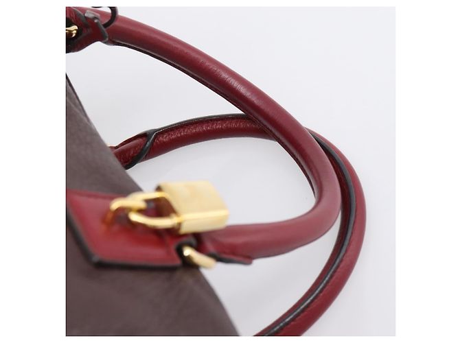 Bolsa de mão LOEWE em couro 2way Bordeaux tom dourado Auth bs37128A - vista 14