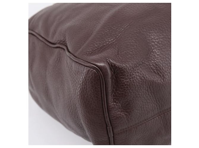 Bolsa de mão LOEWE em couro 2way Bordeaux tom dourado Auth bs37128A - vista 16