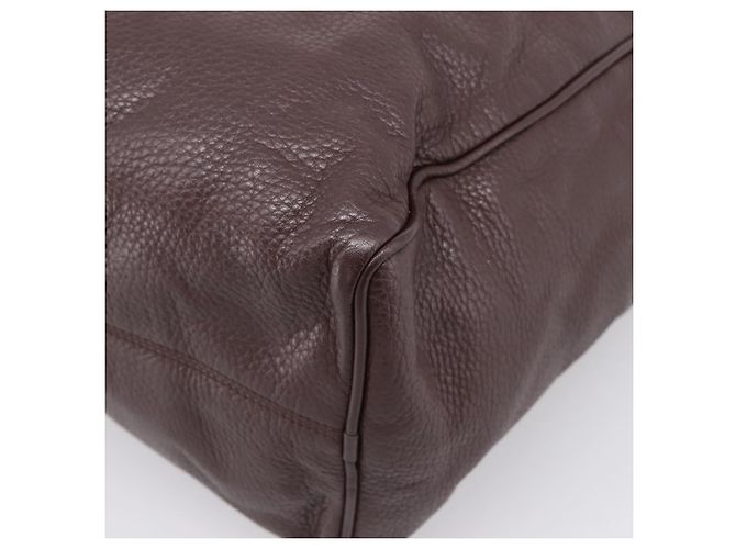 Bolsa de mão LOEWE em couro 2way Bordeaux tom dourado Auth bs37128A - vista 17