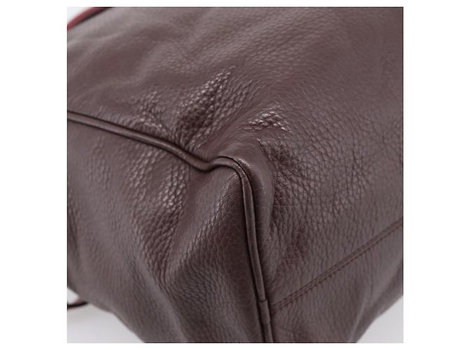 Bolsa de mão LOEWE em couro 2way Bordeaux tom dourado Auth bs37128A - vista 18