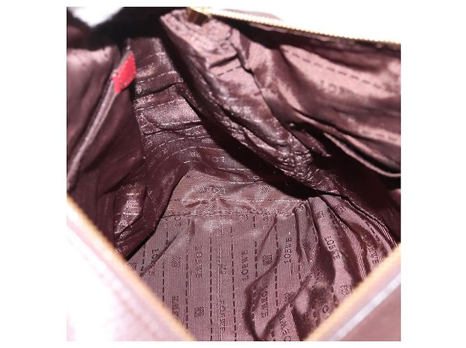 Bolsa de mão LOEWE em couro 2way Bordeaux tom dourado Auth bs37128A - vista 24