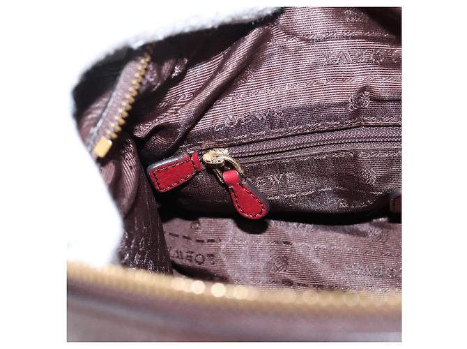 Bolsa de mão LOEWE em couro 2way Bordeaux tom dourado Auth bs37128A - vista 26