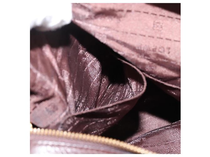 Bolsa de mão LOEWE em couro 2way Bordeaux tom dourado Auth bs37128A - vista 29