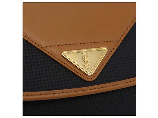 Autre Marque Borsa a tracolla SAINT LAURENT PVC Canvas Black Gold Auth ep16000A Nero D'oro - vista 17