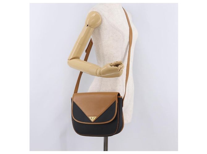Autre Marque Borsa a tracolla SAINT LAURENT PVC Canvas Black Gold Auth ep16000A Nero D'oro - vista 28