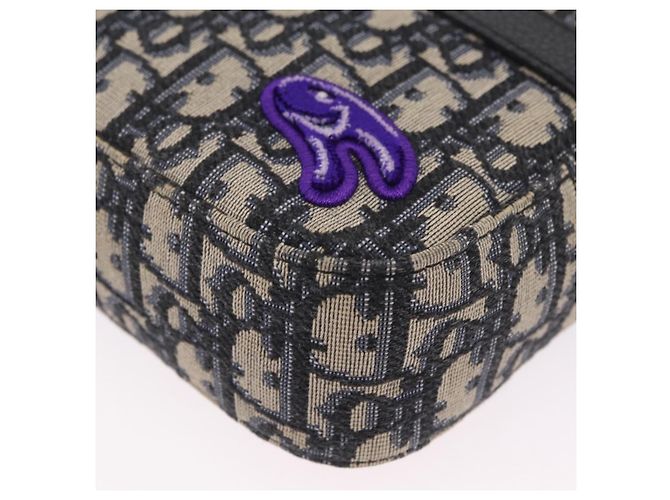 Borsa Safari Christian Dior Trotter Canvas Jacquard Navy Silver Auth 203107SAM Argento Blu navy - vista 15