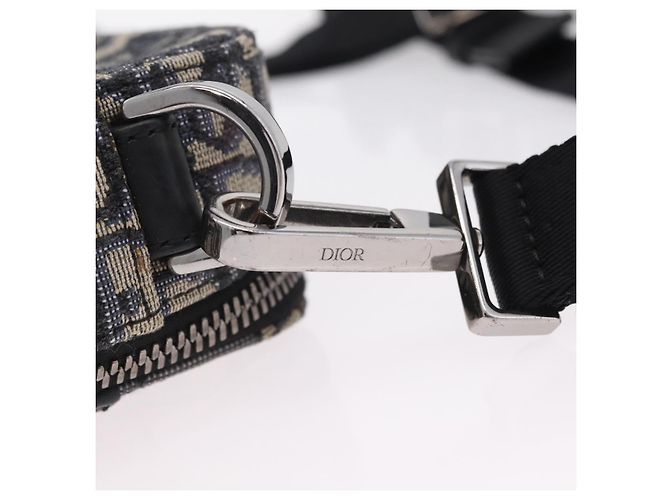 Borsa Safari Christian Dior Trotter Canvas Jacquard Navy Silver Auth 203107SAM Argento Blu navy - vista 18