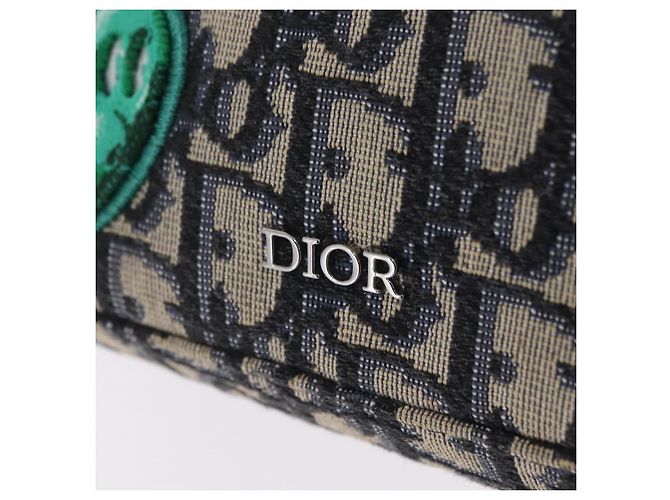 Borsa Safari Christian Dior Trotter Canvas Jacquard Navy Silver Auth 203107SAM Argento Blu navy - vista 20