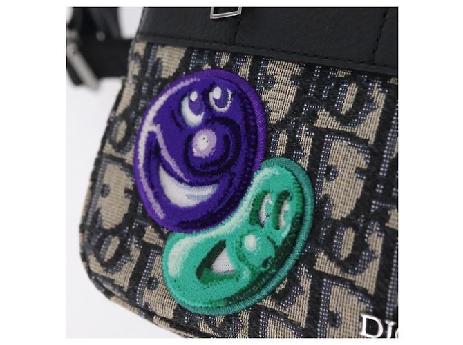 Borsa Safari Christian Dior Trotter Canvas Jacquard Navy Silver Auth 203107SAM Argento Blu navy - vista 21