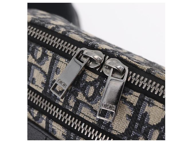 Borsa Safari Christian Dior Trotter Canvas Jacquard Navy Silver Auth 203107SAM Argento Blu navy - vista 22