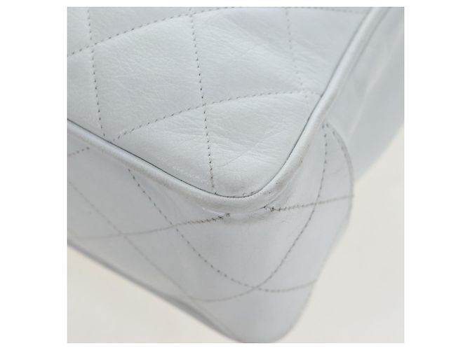 Borsa a tracolla CHANEL Matelasse con catena in pelle d'agnello Bianco Gold CC Auth bs37211 D'oro - vista 12