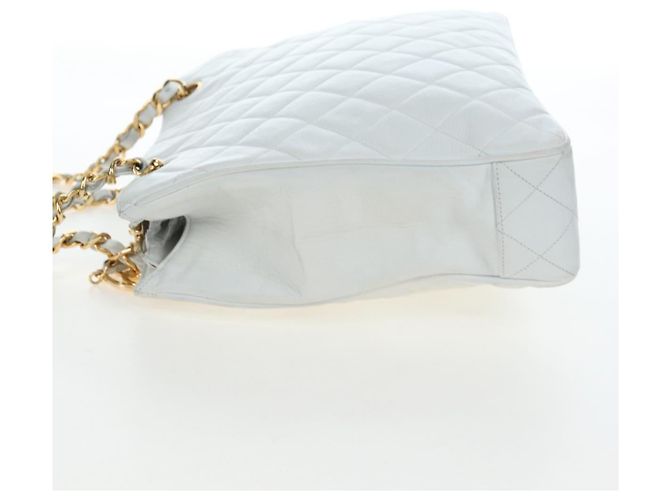 Borsa a tracolla CHANEL Matelasse con catena in pelle d'agnello Bianco Gold CC Auth bs37211 D'oro - vista 4