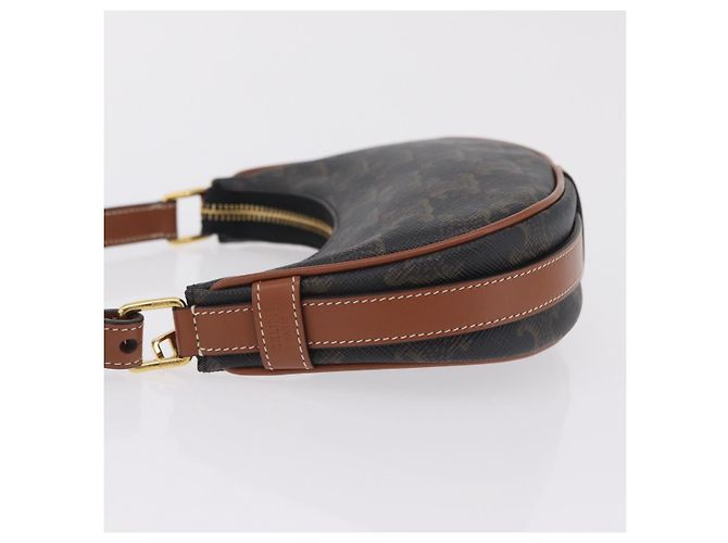 Céline CELINE Triomphe Mini Ava Pouch PVC Black Gold Auth 202524M Schwarz Golden - Ansicht 4