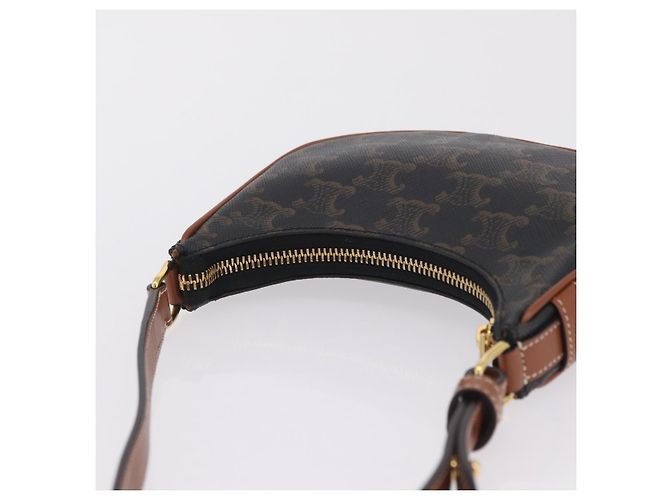 Céline CELINE Triomphe Mini Ava Pouch PVC Black Gold Auth 202524M Schwarz Golden - Ansicht 6