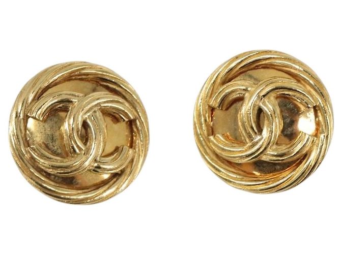 CHANEL Ohrringe Metall Goldfarben CC Auth bs37165V - Ansicht 2