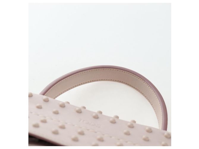 Zaino TOD'S Wave Line in pelle Rosa Argento Auth BA15794A - vista 14