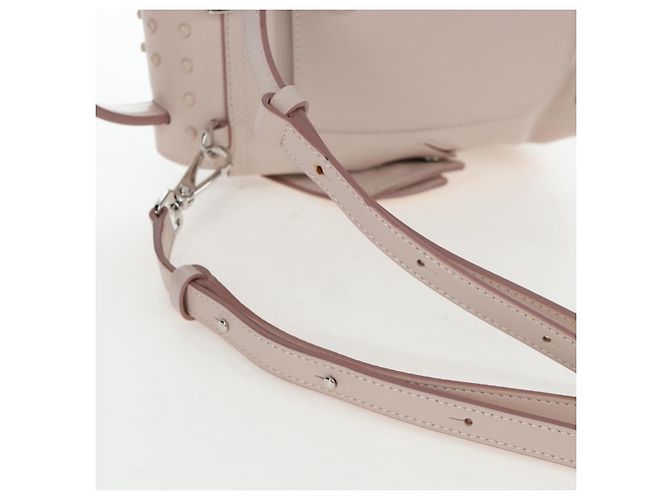 Zaino TOD'S Wave Line in pelle Rosa Argento Auth BA15794A - vista 15