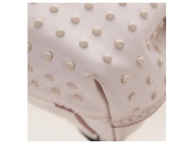 Zaino TOD'S Wave Line in pelle Rosa Argento Auth BA15794A - vista 18