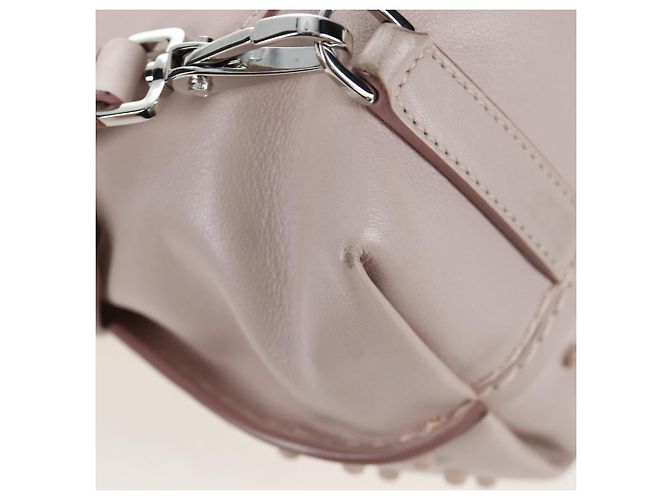 Zaino TOD'S Wave Line in pelle Rosa Argento Auth BA15794A - vista 19