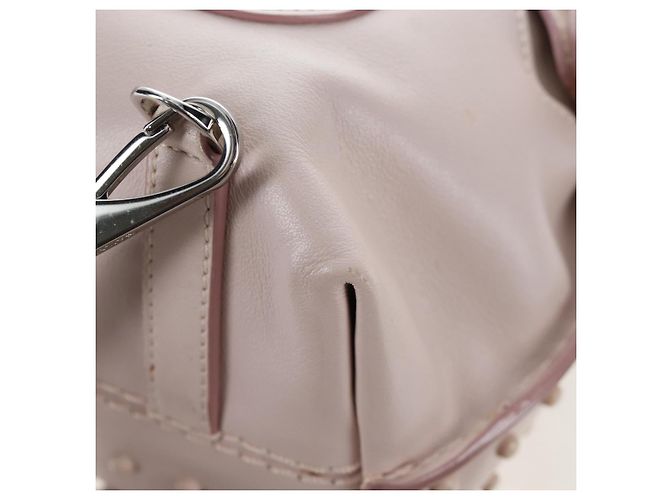 Zaino TOD'S Wave Line in pelle Rosa Argento Auth BA15794A - vista 20