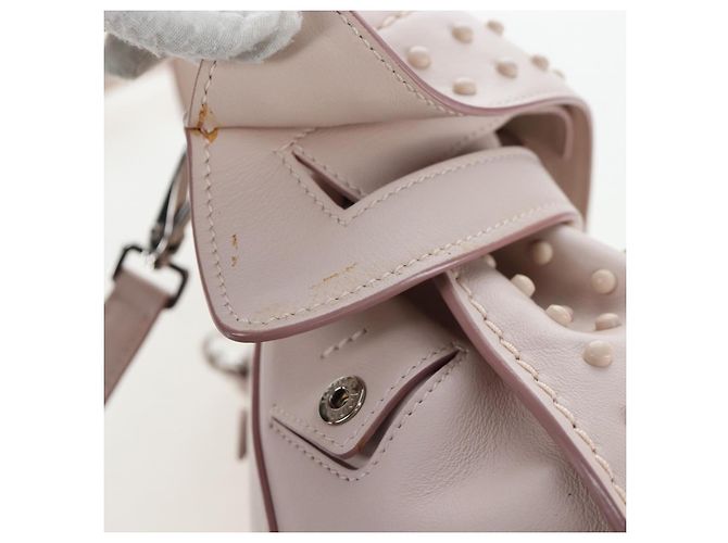Zaino TOD'S Wave Line in pelle Rosa Argento Auth BA15794A - vista 22