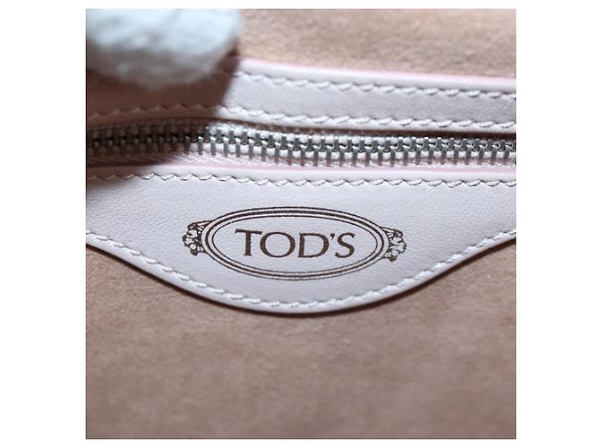 Zaino TOD'S Wave Line in pelle Rosa Argento Auth BA15794A - vista 26