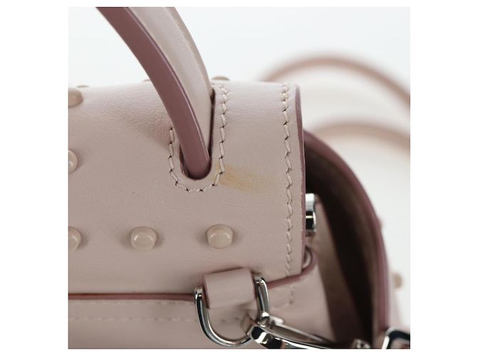 Zaino TOD'S Wave Line in pelle Rosa Argento Auth BA15794A - vista 3