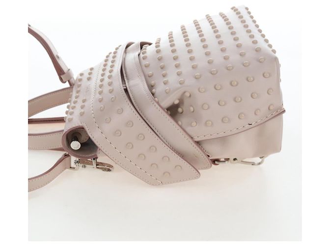 Zaino TOD'S Wave Line in pelle Rosa Argento Auth BA15794A - vista 4
