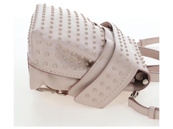 Zaino TOD'S Wave Line in pelle Rosa Argento Auth BA15794A - vista 5