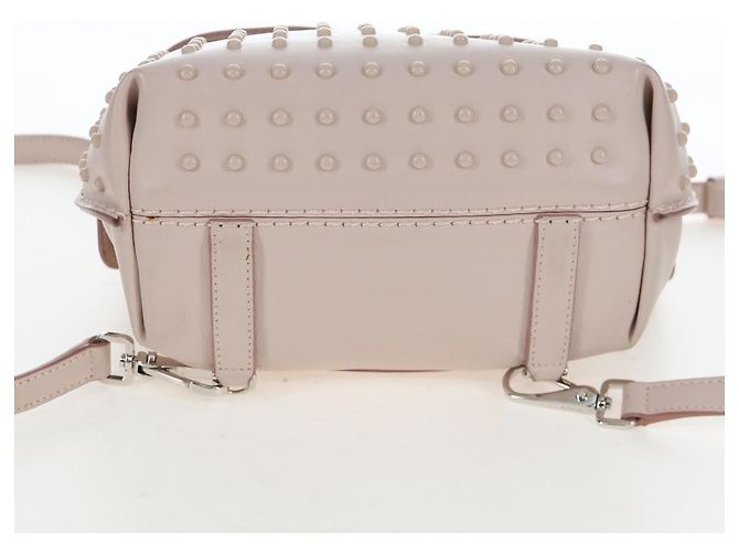 Zaino TOD'S Wave Line in pelle Rosa Argento Auth BA15794A - vista 6