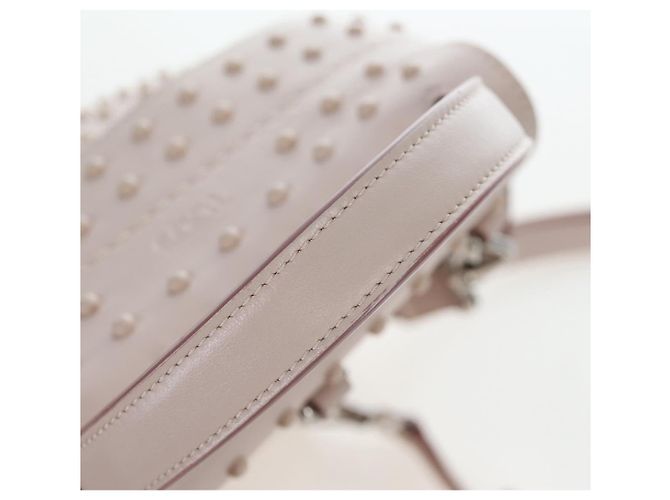 Zaino TOD'S Wave Line in pelle Rosa Argento Auth BA15794A - vista 8
