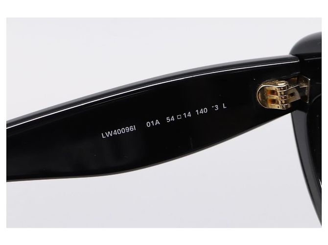 Lunettes de soleil LOEWE Plastic Black Gold Auth 206150V Noir Doré - vue 11