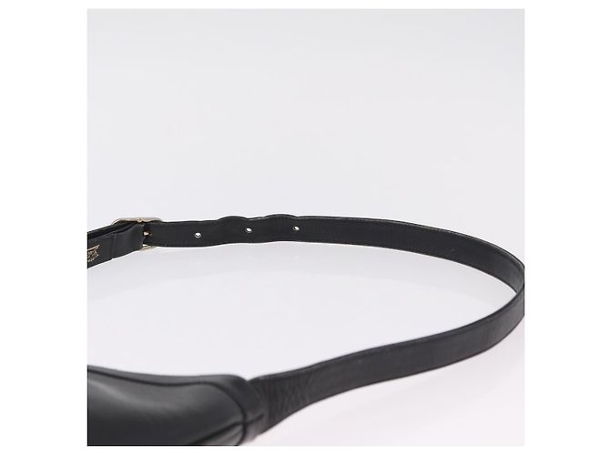 Bolsa de Ombro GUCCI Web Sherry Line em Couro Preto e Dourado Auth 206101 - vista 10