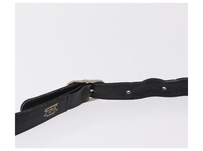 Bolsa de Ombro GUCCI Web Sherry Line em Couro Preto e Dourado Auth 206101 - vista 11
