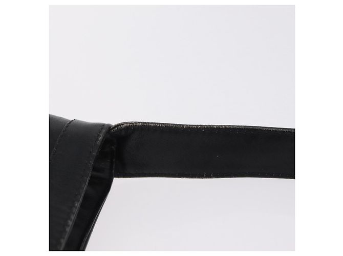 Bolsa de Ombro GUCCI Web Sherry Line em Couro Preto e Dourado Auth 206101 - vista 13